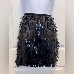 Fashion Nova Black Sequin Fringe Mini Skirt-Holiday/Night Out/Birthday